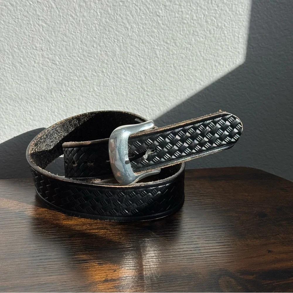 Handmade black genuine